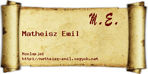 Matheisz Emil névjegykártya